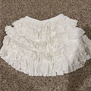 Altar'd State White Ruffled Mini Skort